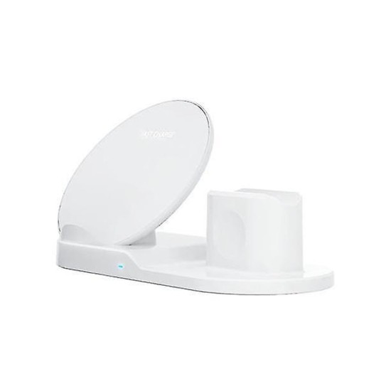 3 EM 1 CARREGADOR RÁPIDO SEM FIO N30 PARA TELEFONES APPLE/SMARTWATCH/AIRPODS BRANCO